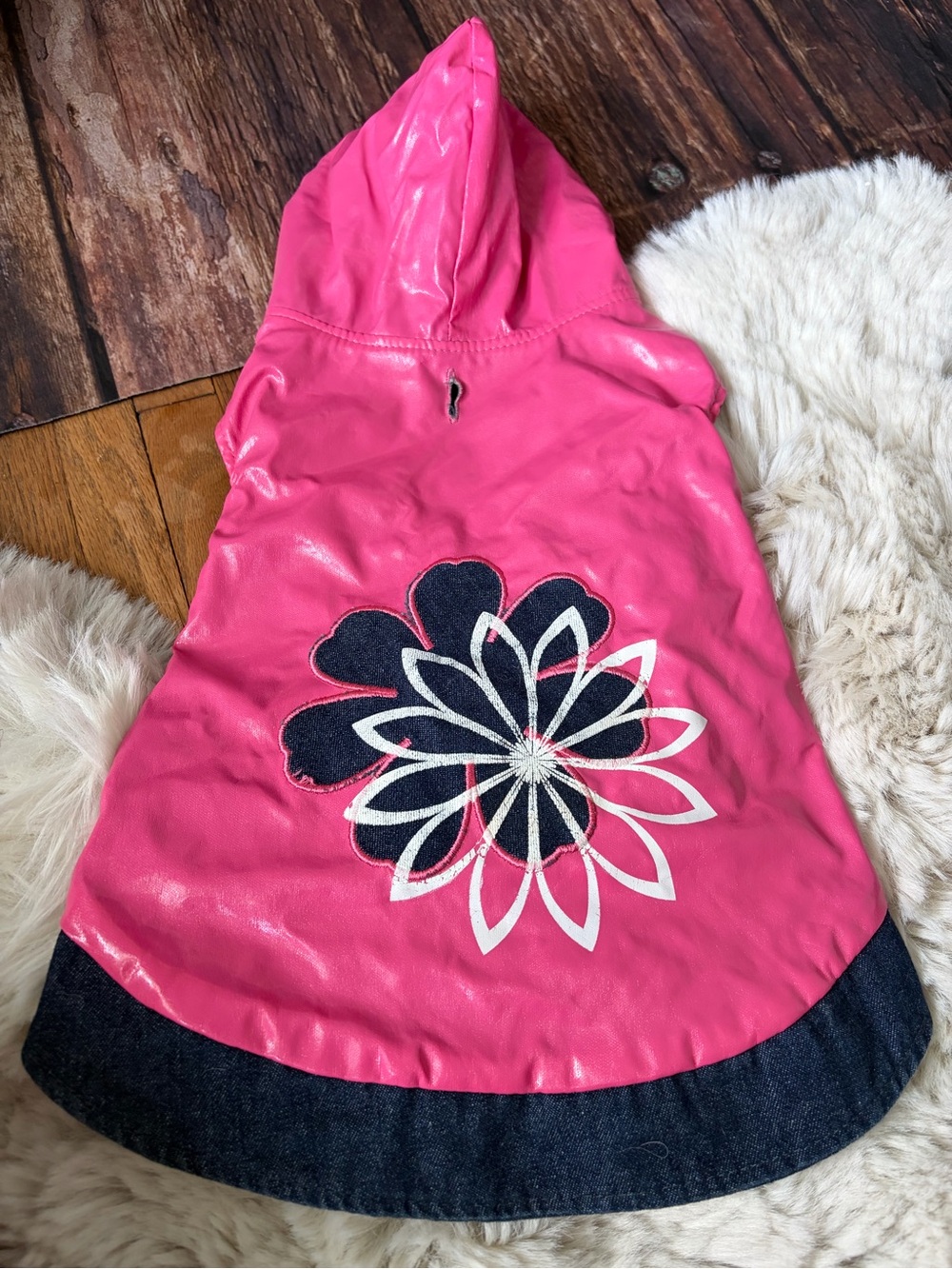 Dog Pink Hooded Flower Jacket